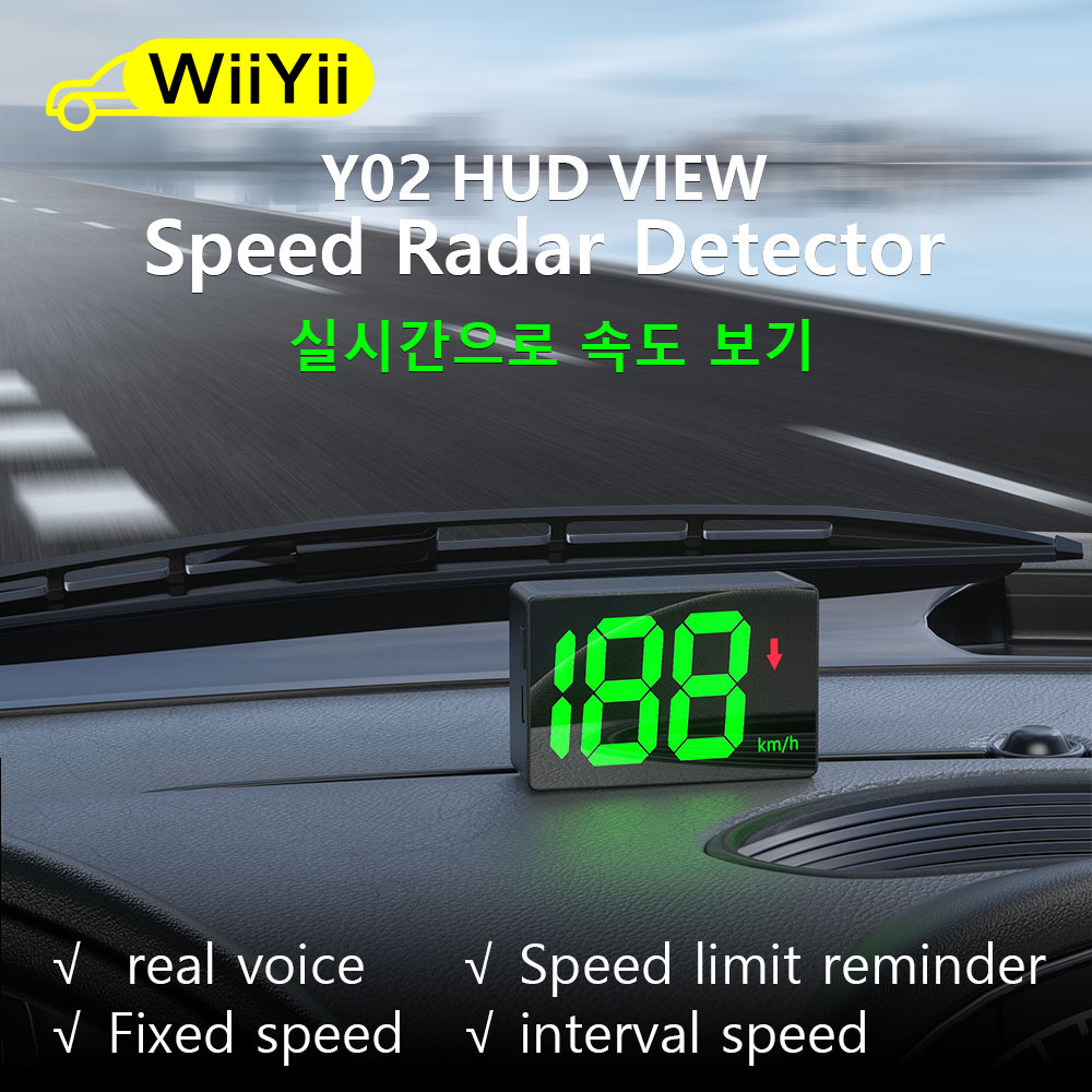 WiiYII GPS ӵ Y02 ӵ ̴  HUD ÷  ӵ ˶, MPH KMH  ÷ ,  